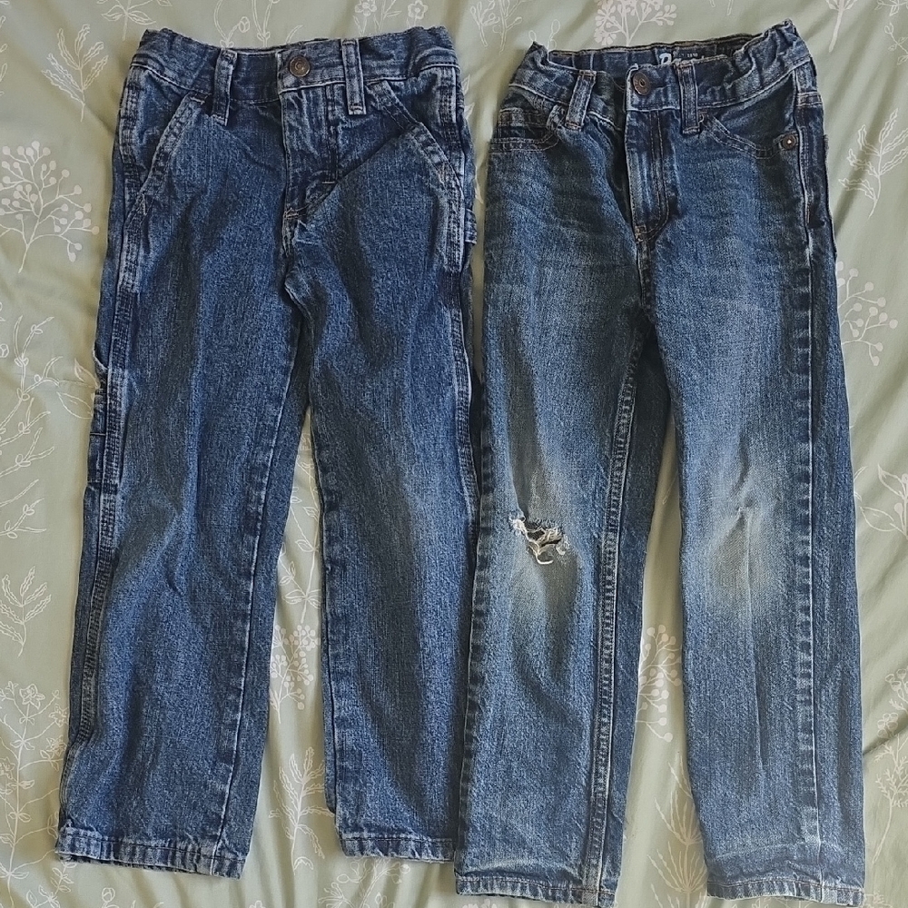 Wrangler Toddler Dark and Light Blue Straight Jeans